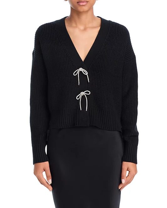 Sparkly Bow Embellished Cardigan